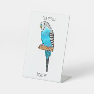 Blaue Budgerigar-Cartoon Sockelschild