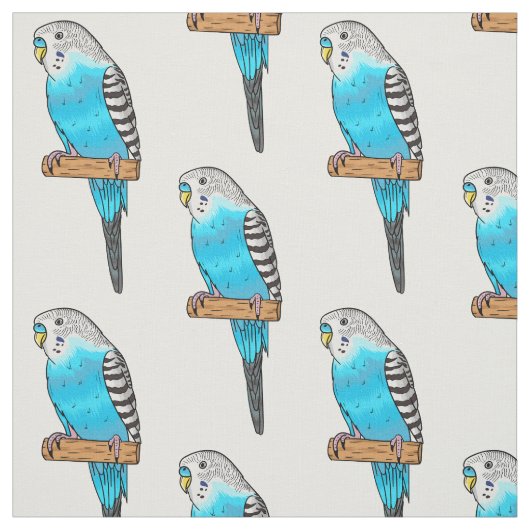 Blaue Budgerigar-Cartoon Stoff (Muster)
