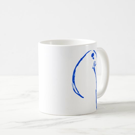Blaue Budgerigar-Tasse Kaffeetasse (VorderseiteRechts)