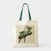 Blaue Budgie Leinwand-Tasche Tragetasche (Vorne)