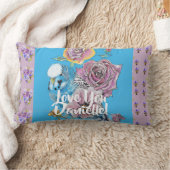 Blaue Budgie-lila-Blume Dekoration Kissen (Decke)