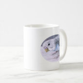 Blaue Budgie Parakeet-Vogel-Kunst-Tasse Kaffeetasse (VorderseiteRechts)