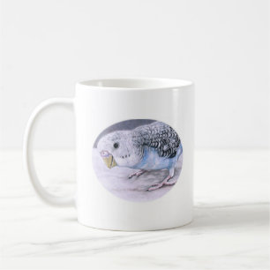 Blaue Budgie Parakeet-Vogel-Kunst-Tasse Kaffeetasse