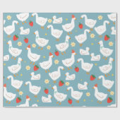 Blaue Bugfrüchte Erdbeere Geschenkpapier (Flach)