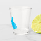 Blaue Bunnien und rosa Herz Schnapsglas (Rechts)