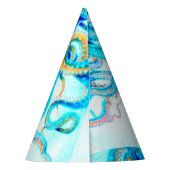 Blaue bunte Krake Partyhütchen (Rückseite)