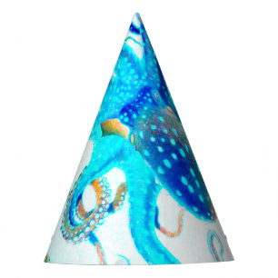 Blaue bunte Krake Partyhütchen