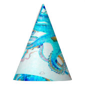 Blaue bunte Krake Partyhütchen (Links)