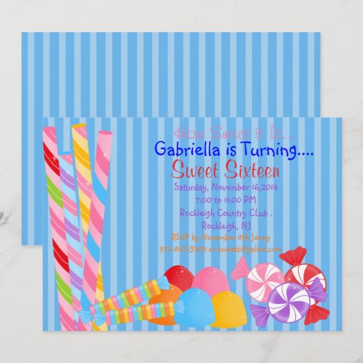 Blaue bunte Lose der Einladung des (Vorne/Hinten)