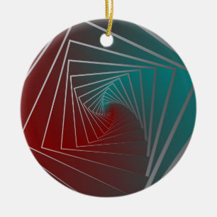 blaue Burgunder-Drehung Keramik Ornament