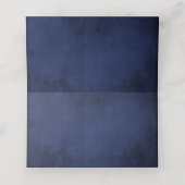 Blaue Burgundy Geometric Floral Platzkarte (Innenseite Aufgefaltet)