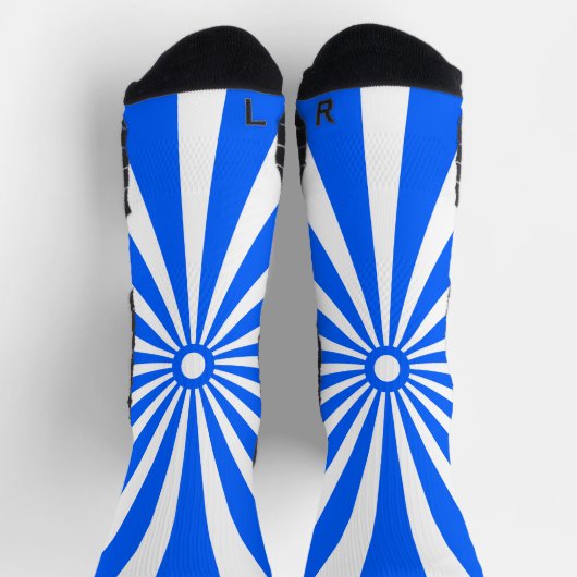 Blaue Burst-Energie-Muster-Socken Socken (Oben)