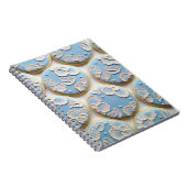 Blaue Bürste gestickte Plätzchen Notizblock (Rechte Seite)