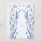 Blaue Butterblumen-Hochzeit Einladung (Rückseite)