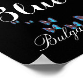 BLAUE BUTTERFLY FRAU POSTER (Ecke)