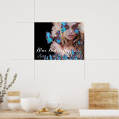BLAUE BUTTERFLY FRAU POSTER (Küche)