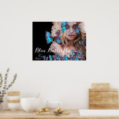 BLAUE BUTTERFLY FRAU POSTER (Küche)