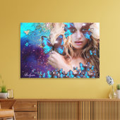 BLAUE BUTTERFLY LEINWANDDRUCK (Insitu (Wohnzimmer))