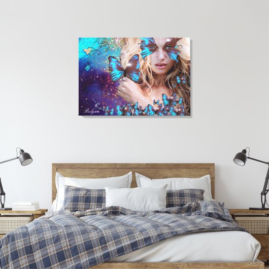 BLAUE BUTTERFLY LEINWANDDRUCK (Insitu (Schlafzimmer))