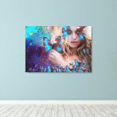 BLAUE BUTTERFLY LEINWANDDRUCK (Insitu (Holzboden))