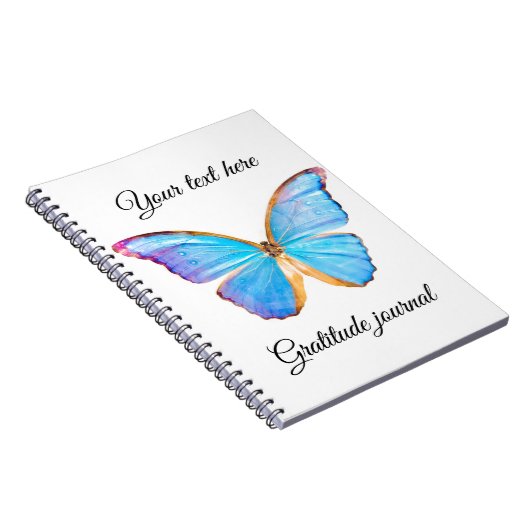 BLAUE BUTTERFLY personalisieren Notizblock (Rechte Seite)