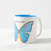 BLAUE BUTTERFLY personalisieren Zweifarbige Tasse (VorderseiteRechts)