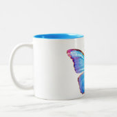 BLAUE BUTTERFLY personalisieren Zweifarbige Tasse (Links)