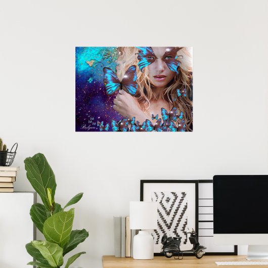 BLAUE BUTTERFLY POSTER (Heimbüro)