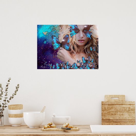 BLAUE BUTTERFLY POSTER (Küche)