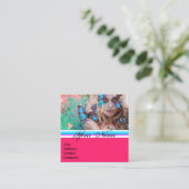 BLAUE BUTTERFLY SCHÖNHEIT MAKEUP KÜNSTLER Hot Pink Quadratische Visitenkarte (Stehend Vorderseite)