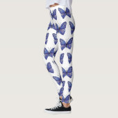 Blaue Butterfly Wasserfarbe Benutzerdefinierte Leg Leggings (Links)