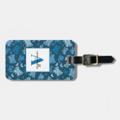 Blaue Butterfly whimsical Gepäckanhänger (Vorderseite horizontal)