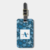 Blaue Butterfly whimsical Gepäckanhänger (Vorderseite vertikal)
