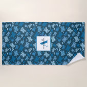 Blaue Butterfly whimsical Strandtuch (Vorderseite)
