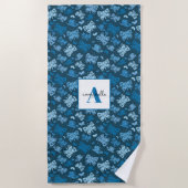 Blaue Butterfly whimsical Strandtuch (Vorderseite)