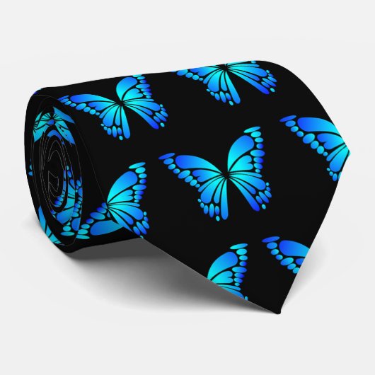 Blaue Butterflys von Schaufenstern. Krawatte (Gerollt)