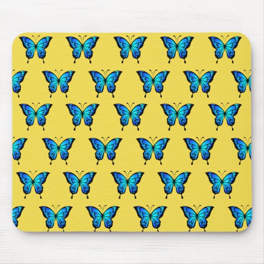 Blaue Butterflys von Schaufenstern. Mousepad (Vorne)