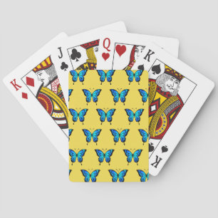 Blaue Butterflys von Schaufenstern. Spielkarten