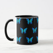 Blaue Butterflys von Schaufenstern Tasse (Links)
