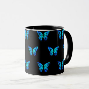 Blaue Butterflys von Schaufenstern Tasse