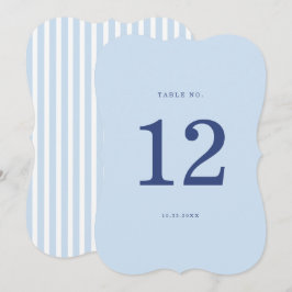 Blaue Cabana-Streifen Hochzeitstisch-Nummer mit St Einladung