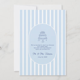 Blaue Cabana-Streifen Minimalistische Elopement-Ho Einladung