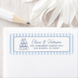 Blaue Cabana-Streifen Minimalistische Hochzeitsadr