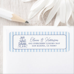Blaue Cabana-Streifen Minimalistische Hochzeitsadr