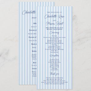 Blaue Cabana-Streifen Minimalistische Hochzeitspro Einladung