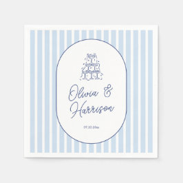 Blaue Cabana-Streifen Minimalistische Hochzeitsser Serviette
