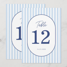 Blaue Cabana-Streifen Minimalistische Hochzeitstis Einladung