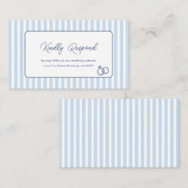 Blaue Cabana-Streifen Minimalistische Hochzeitsweb Begleitkarte