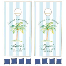 Blaue Cabana Streifen Palm Beach Club Junggesellin