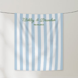 Blaue Cabana Streifen Personalisierte Hochzeit Wandteppich
